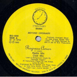 Beyond Ordinary Regresa Amor USED VINYL 12INCH 33 S RPM