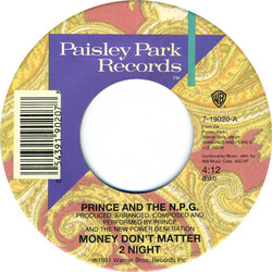 Prince / The New Power Generation Money Don't Matter 2 Night USED VINYL 7INCH 45 RPM SINGLE