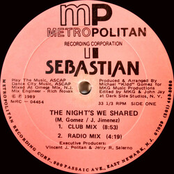 Sebastian The Nights We Shared USED VINYL 12INCH 33 S RPM
