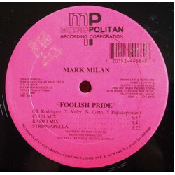 Mark Milan Foolish Pride USED VINYL 12INCH 33 S RPM