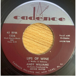Andy Williams Lips Of Wine USED VINYL 7INCH 45 RPM