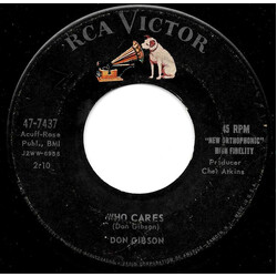 Don Gibson Who Cares / A Stranger To Me USED VINYL 7INCH 45 RPM