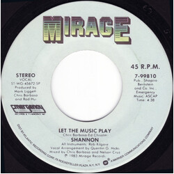 Shannon Let The Music Play USED VINYL 7INCH 45 RPM STEREO
