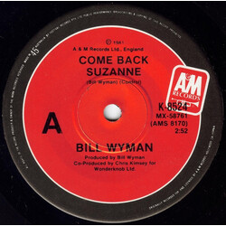 Bill Wyman Come Back Suzanne USED VINYL 7INCH 45 RPM SINGLE