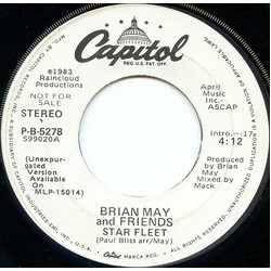 Brian May + Friends Star Fleet USED VINYL 7INCH SINGLE PROMO 45 RPM