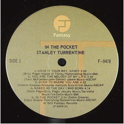 Stanley Turrentine In The Pocket Vinyl LP USED
