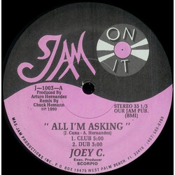 Joey C All I'm Asking USED VINYL 12INCH 33 S RPM
