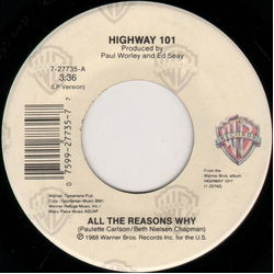 Highway 101 All The Reasons Why Vinyl 7" USED