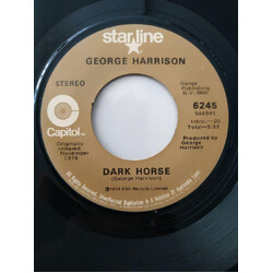 George Harrison Dark Horse / You USED VINYL 7INCH 45 RPM SINGLE