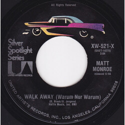 Matt Monro Walk Away (Warum Nur Warum) / Softly As I Leave You USED VINYL 7INCH 45 RPM SINGLE REISSUE