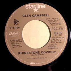 Glen Campbell Rhinestone Cowboy / Country Boy (You Got Your Feet In L.A.) USED VINYL 7INCH 45 RPM REISSUE