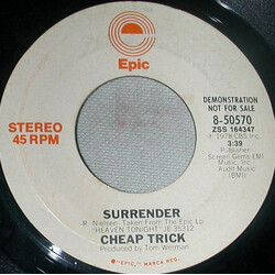 Cheap Trick Surrender USED VINYL 7INCH SINGLE PROMO STYRENE
