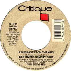 Bob Rivers Comedy Corp A Message From The King USED VINYL 7INCH 45 RPM