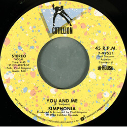 Simphonia You And Me USED VINYL 7INCH 45 RPM STEREO