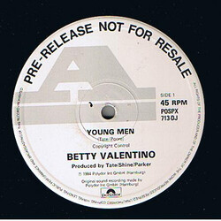Betty Valentino Young Men USED VINYL 12INCH 45 RPM PROMO SINGLE SIDED