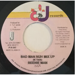 Beenie Man Bad Man Nuh Mix Uo USED VINYL 7INCH 45 RPM
