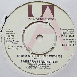 Barbara Pennington Spend A Little Time With Me USED VINYL 7INCH 45 RPM PROMO