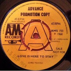 Chris Montez Love Is Here To Stay USED VINYL 7INCH 45 RPM SINGLE PROMO