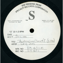 Cathy Dennis Touch Me (All Night Long) USED VINYL 12INCH 33 S RPM TEST PRESSING
