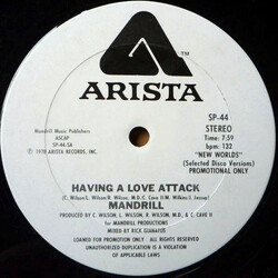 Mandrill Having A Love Attack / Don't Stop / Stay Tonite USED VINYL 12INCH 33 S RPM PROMO STEREO