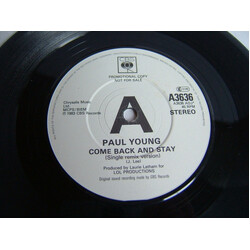 Paul Young Come Back And Stay (Single Remix Version) USED VINYL 7INCH 45 RPM SINGLE PROMO STEREO