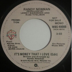 Randy Newman It's Money That I Love USED VINYL 7INCH 45 RPM PROMO STEREO MONO