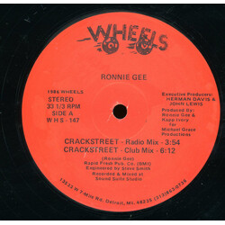 Ronnie Gee Crackstreet USED VINYL 12INCH 33 S RPM