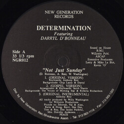 Determination / Darryl D'Bonneau Not Just Sunday USED VINYL 12INCH 33 S RPM