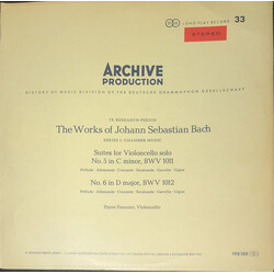 Johann Sebastian Bach / Pierre Fournier Sechs Suiten Für Violoncello Solo (BWV 1007-1012) Vinyl LP USED
