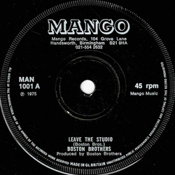 Boston Brothers Leave The Studio Vinyl 7" USED