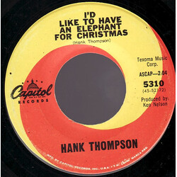 Hank Thompson I'd Like To Have An Elephant For Christmas / Mr. & Mrs. Snowman USED VINYL 7INCH 45 RPM SINGLE