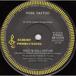 Rose Tattoo Rock 'N' Roll Outlaw USED VINYL 7INCH SINGLE 45 RPM