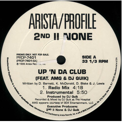 2nd II None Up 'N Da Club USED VINYL 12INCH 33 S RPM PROMO