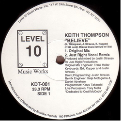 Keith Thompson Believe Vinyl 12" USED