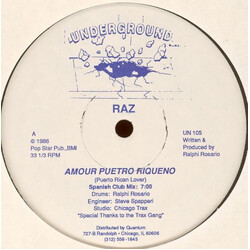 Raz Amour Puetro Riqueno (Puerto Rican Lover) USED VINYL 12INCH 33 S RPM