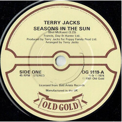 Terry Jacks Seasons In The Sun / If You Go Away USED VINYL 7INCH 45 RPM REISSUE