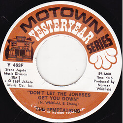 The Temptations Don't Let The Joneses Get You Down / Ball Of Confusion (That's What The World Is Today) USED VINYL 7INCH 45 RPM SINGLE