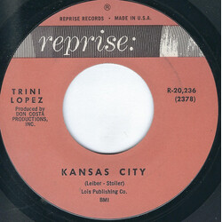 Trini Lopez Kansas City / Lonesome Traveler USED VINYL 7INCH 45 RPM SINGLE STYRENE