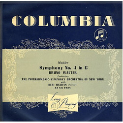 Gustav Mahler / Bruno Walter / The New York Philharmonic Orchestra / Desi Halban Symphony No. 4 In G Major Vinyl LP USED