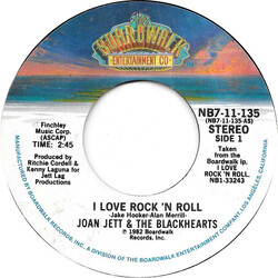 Joan Jett & The Blackhearts I Love Rock 'N Roll USED VINYL 7INCH 45 RPM STYRENE STEREO