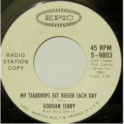 Gordon Terry Almost Alone / My Teardrops Get Bigger Each Day USED VINYL 7INCH 45 RPM SINGLE MISPRINT PROMO