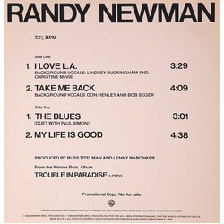 Randy Newman I Love L.A. / Take Me Back / The Blues / My Life Is Good USED VINYL 12INCH 33 S RPM PROMO