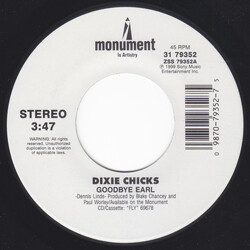 Dixie Chicks Goodbye Earl USED VINYL 7INCH 45 RPM SINGLE STEREO