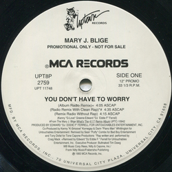 Mary J. Blige You Don't Have To Worry Vinyl 12" USED