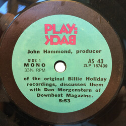 John Hammond John Hammond, Producer Of The Original Billie Holiday Recordings, Discusses Them With Dan Morgenstern Of Downbeat Magazine USED VINYL 7IN