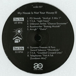 Various My House Is Not Your House III USED VINYL 12INCH 33 S RPM 45 RPM