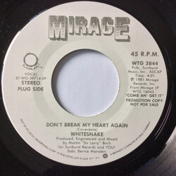 Whitesnake Don't Break My Heart Again USED VINYL 7INCH 45 RPM PROMO