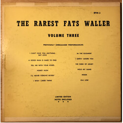 Fats Waller The Rarest Fats Waller, Volume 3 Vinyl LP USED
