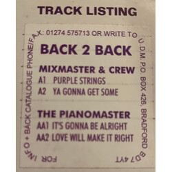Mixmaster & Crew / The Pianomaster Back To Back USED VINYL 12INCH WHITE LABEL