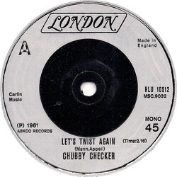 Chubby Checker Let's Twist Again USED VINYL 7INCH 45 RPM SINGLE REISSUE